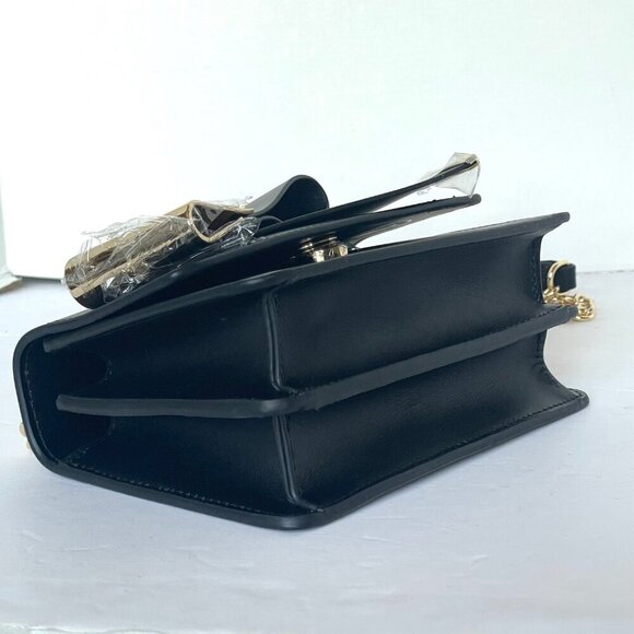 Ted Baker Ted Baker Livia Crossbody Black Small Leather Convertible Gold Chain - Picture 4 of 9